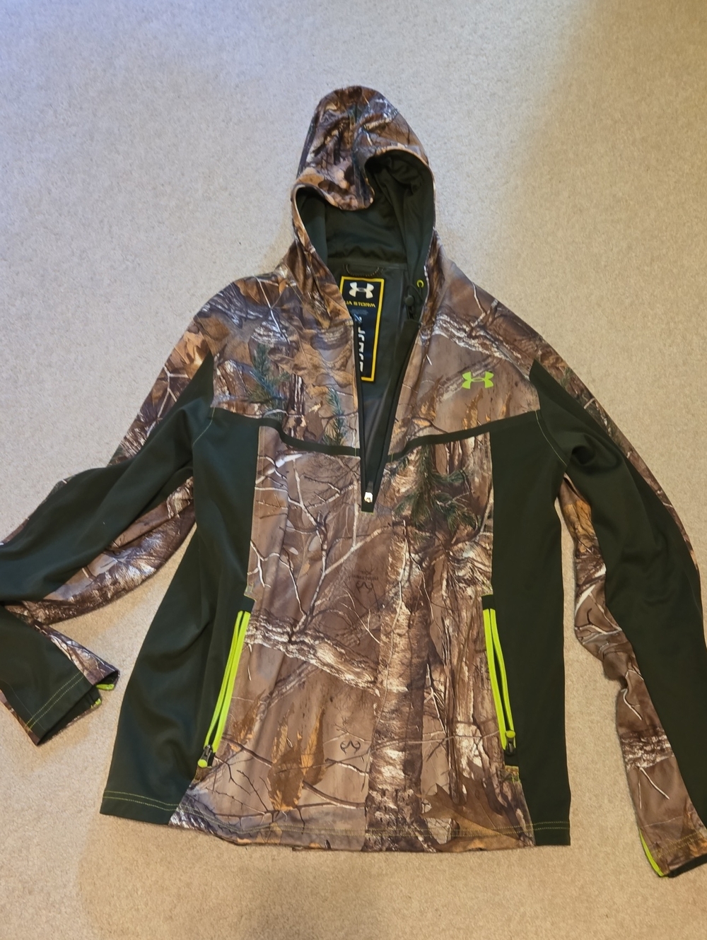 Under Armour Realtree Scent Control Half Zip Long Sleeve Coat Men XL